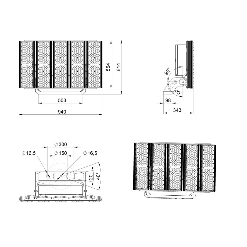 Плазма 1660 L V Box CRI70 3000К 80х30° НО