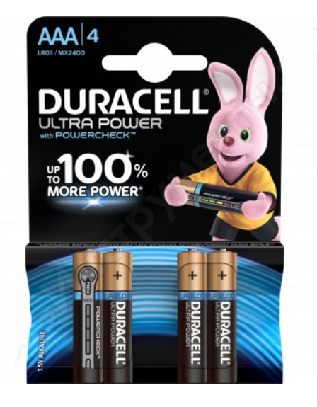 Элемент питания DURACELL MX2400/LR03 Ultra Power BP4 (кратно 4)