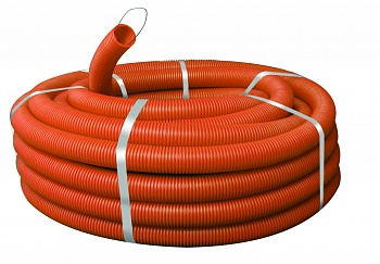 Труба гофр.ПНД с зондом оранжевая d63мм (15м)EKF Plast (кратно 15)