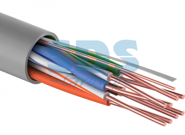 UTP 4PR 24AWG, CU (медь), CAT5e, 100МГц, PVC серый, (бухта 50 м)   кабель  01-0043-50 REXANT