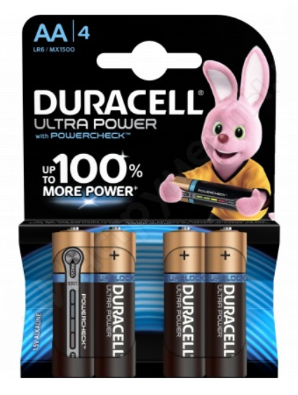 Элемент питания DURACELL MX1500/LR6 Ultra Power BP4 (кратно 4)