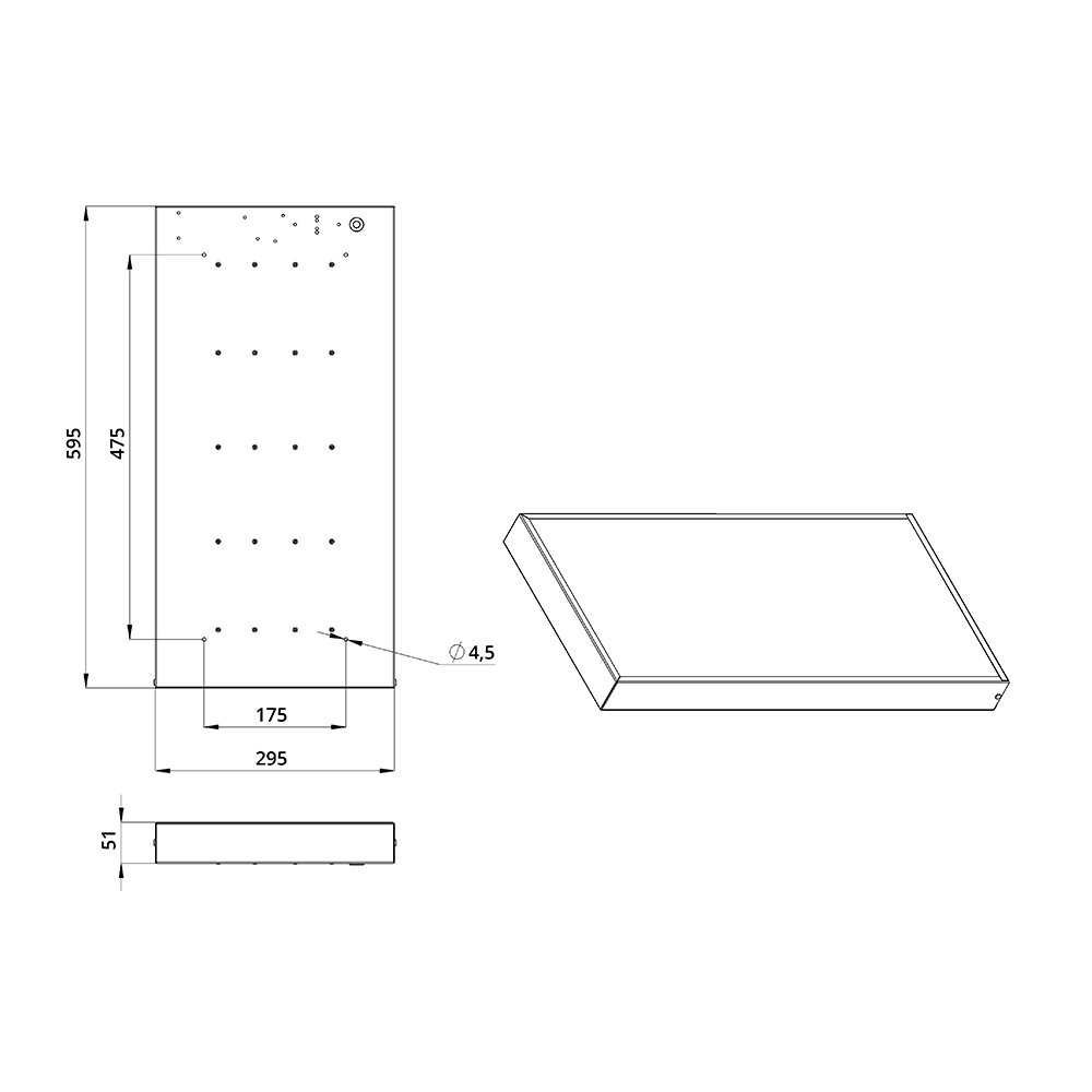 Офис 25 IP30 CRI80 4000К Микропризма 595х295х50мм