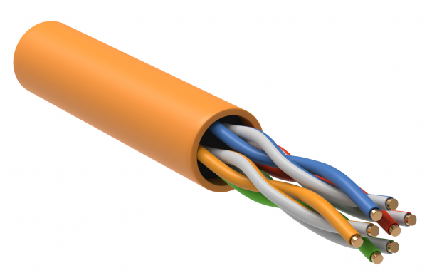 Кабель связи витая пара U/UTP, категория 5E 4x2х24AWG solid, LSZH, 305м, оранжевый ITK