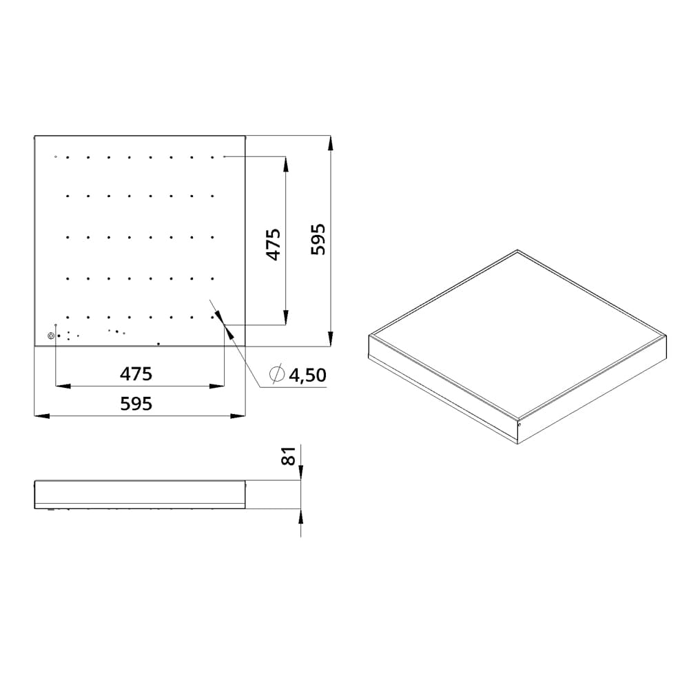 Офис 40 Экстра IP30 CRI80 3000К Опал 595х595х80мм