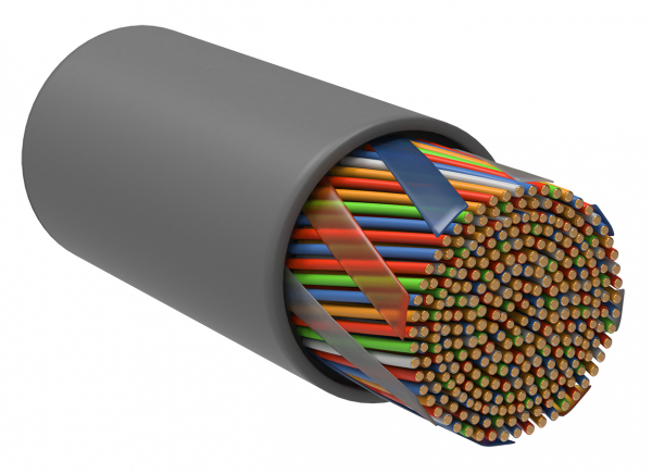 Кабель связи витая пара U/UTP, кат.5E, 10 пар 10х2х24AWG solid, LSZH, 305м, серый ITK