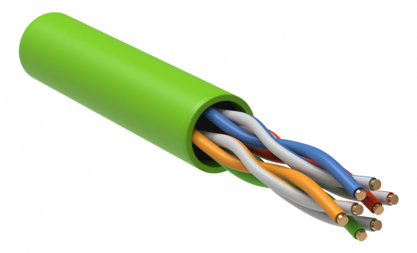 Витая пара U/UTP кат.5E 4х2х24AWG solid LSZH нг(А)-HFLTx зеленый (305м) ITK