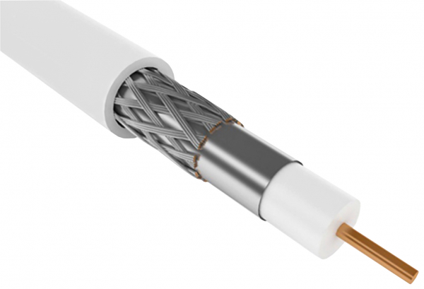 Каб. коаксиал. медный RG6 75Ом FPE PVC бел. (300м) GENERICA ITK