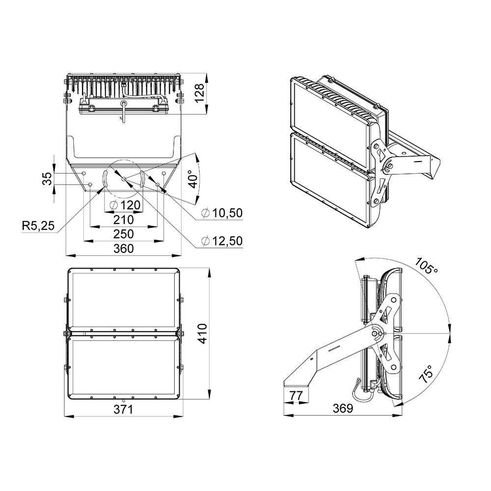 Прожектор 400 X 3000К 110×45°