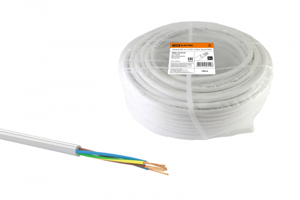 Провод ПВС 5х1,5 ГОСТ (100м), белый TDM РЭМЗ