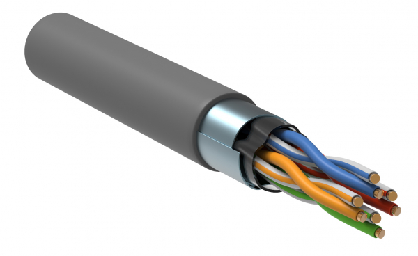 F/UTP 5E 4х2х24AWG solid LSZH серый (305м) РФ  Витая пара ITK