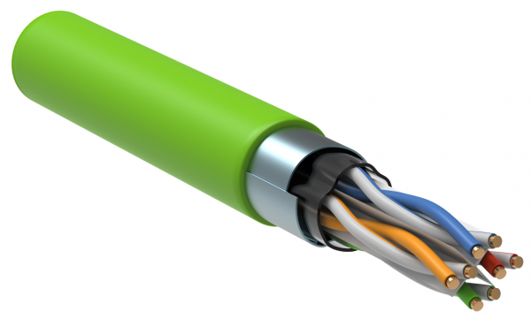 F/UTP кат.6 4x2х23AWG solid, LSZH, 305м, зеленый  Кабель связи витая пара ITK