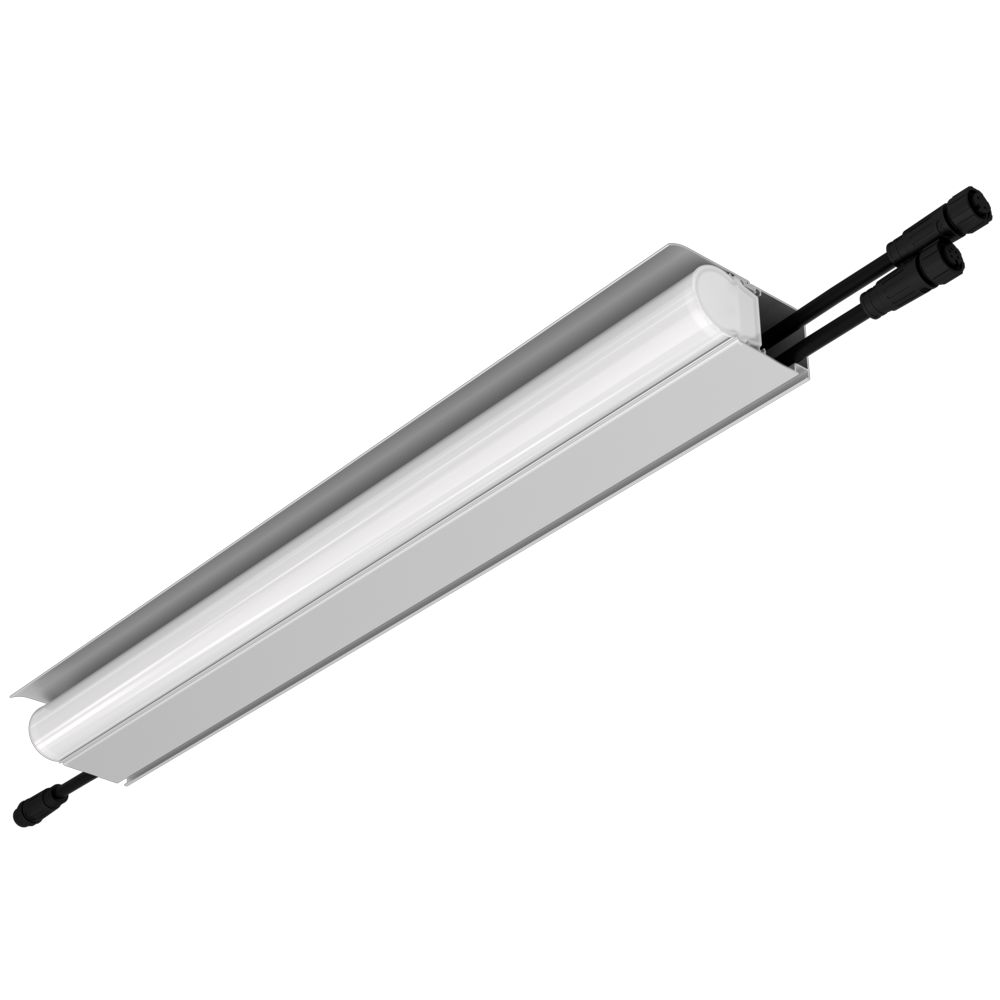 Модерн v2.0 9 500мм (18Вт/м) 24В DC 4 пикс. RGBW DMX CRI80 3000К Опал (Профиль, козырек, транзитное штепсельное соединение)