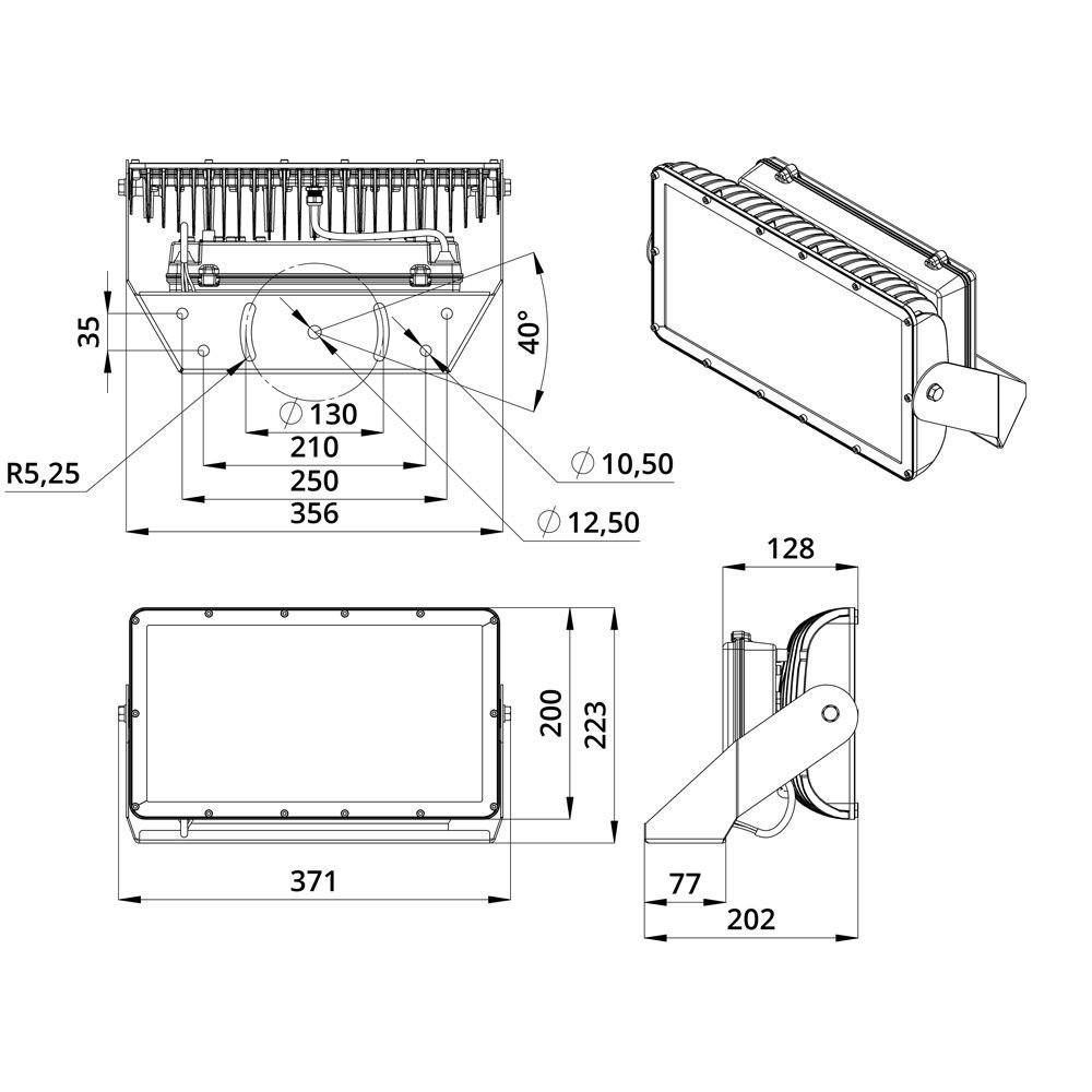 Прожектор 80 X CRI70 4000К 100х30°