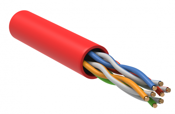 U/UTP кат. 5E 4х2х24AWG solid LSZH 305м красный  Кабель витая пара ITK