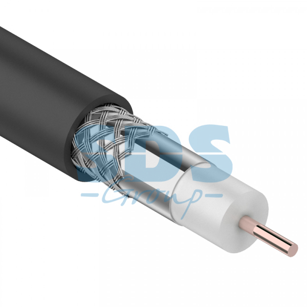 Кабель RG-6U (75 Ом), CCS/Al/Al, 48%, (бухта 100м), черный (OUTDOOR)  PROconnect 01-2205-1 PROCONNECT