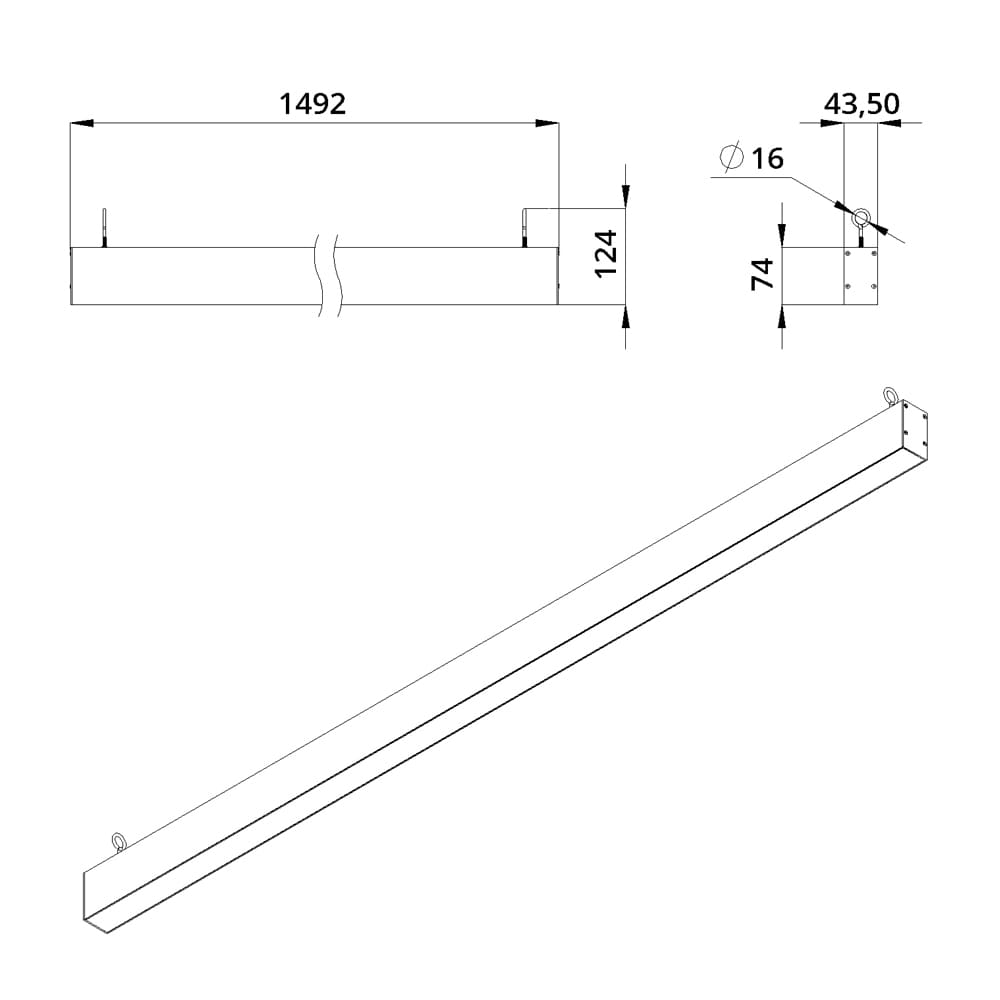 Элегант 60 1500мм S CRI80 5000К Опал