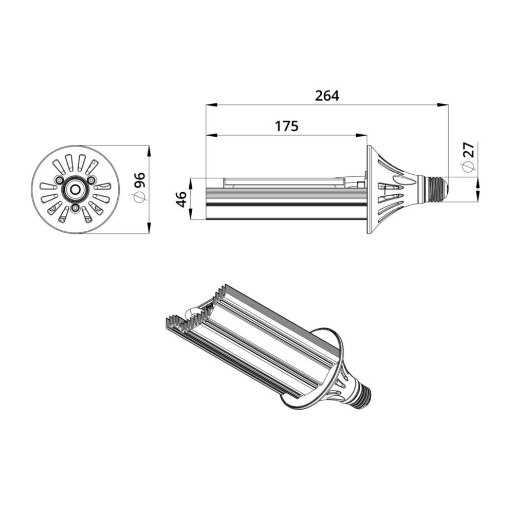 Светодиодная лампа ПромЛед Е27-Д 50 SMD 3000К
