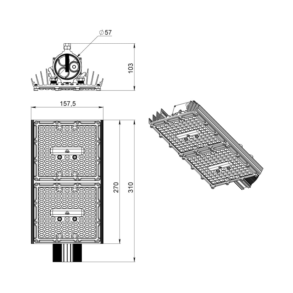 Магистраль v2.0 МЛ ЭС 100 CRI70 5000К 155х70°