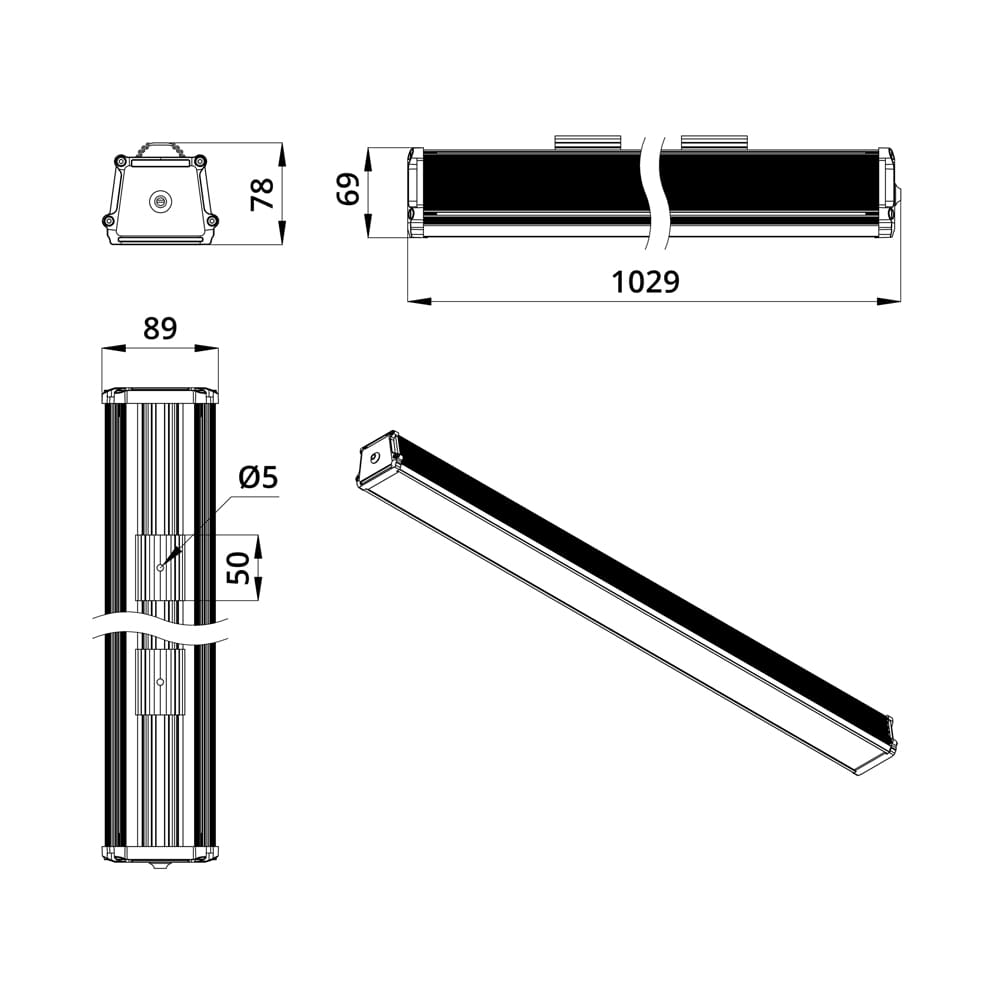 Т-Линия v2.0 30 1000мм Эко CRI70 4000К Прозрачный