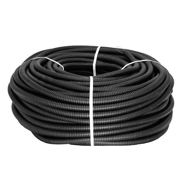 Труба гофр. ПНД Plast с зондом d25мм (25м.) черная EKF PROxima (кратно 25)