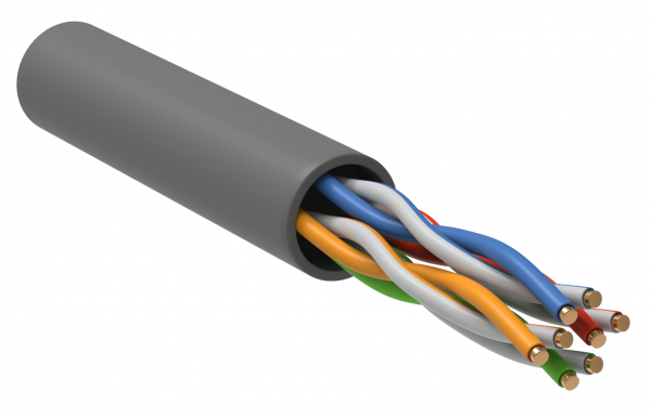 Витая пара U/UTP 5E 4х2х0,52 solid PVC серый (305м) РФ ITK