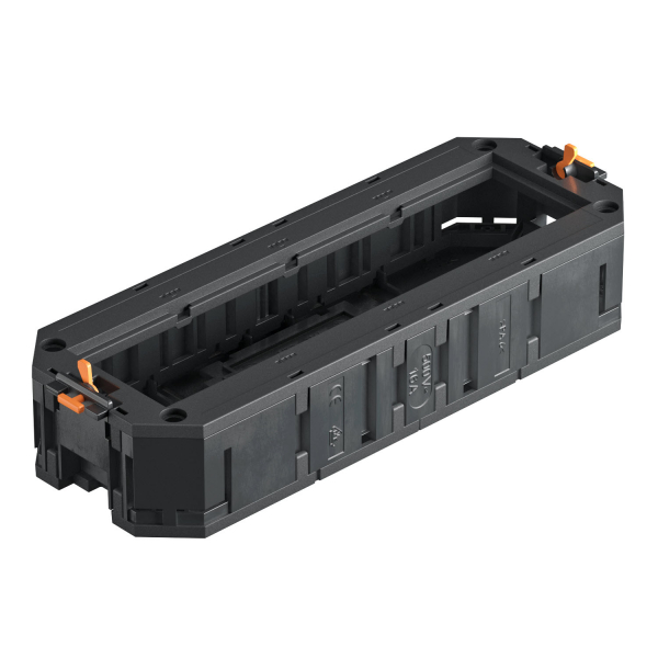 Монтажная коробка UT4 для установки в лючок с накладкой для 4xModul45 (полиамид,черный) /UT4 45 4/