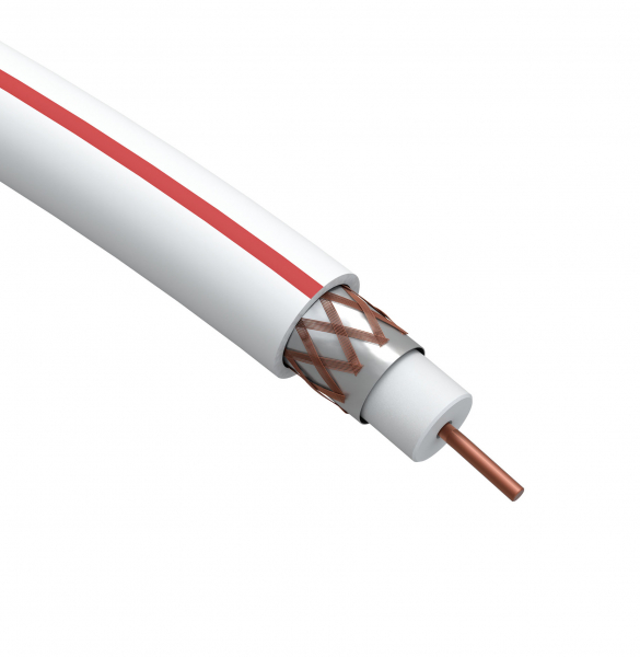 Кабель коаксиальный SAT 50 М, 75 Ом, Cu/(оплётка Cu 75%), PVC, цвет белый, бухта 20 м (20/360) ЭРА