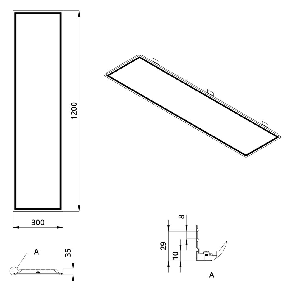 Офис Комфорт 18 IP40 CRI90 4000К Опал 1200х300х35мм Clip-In