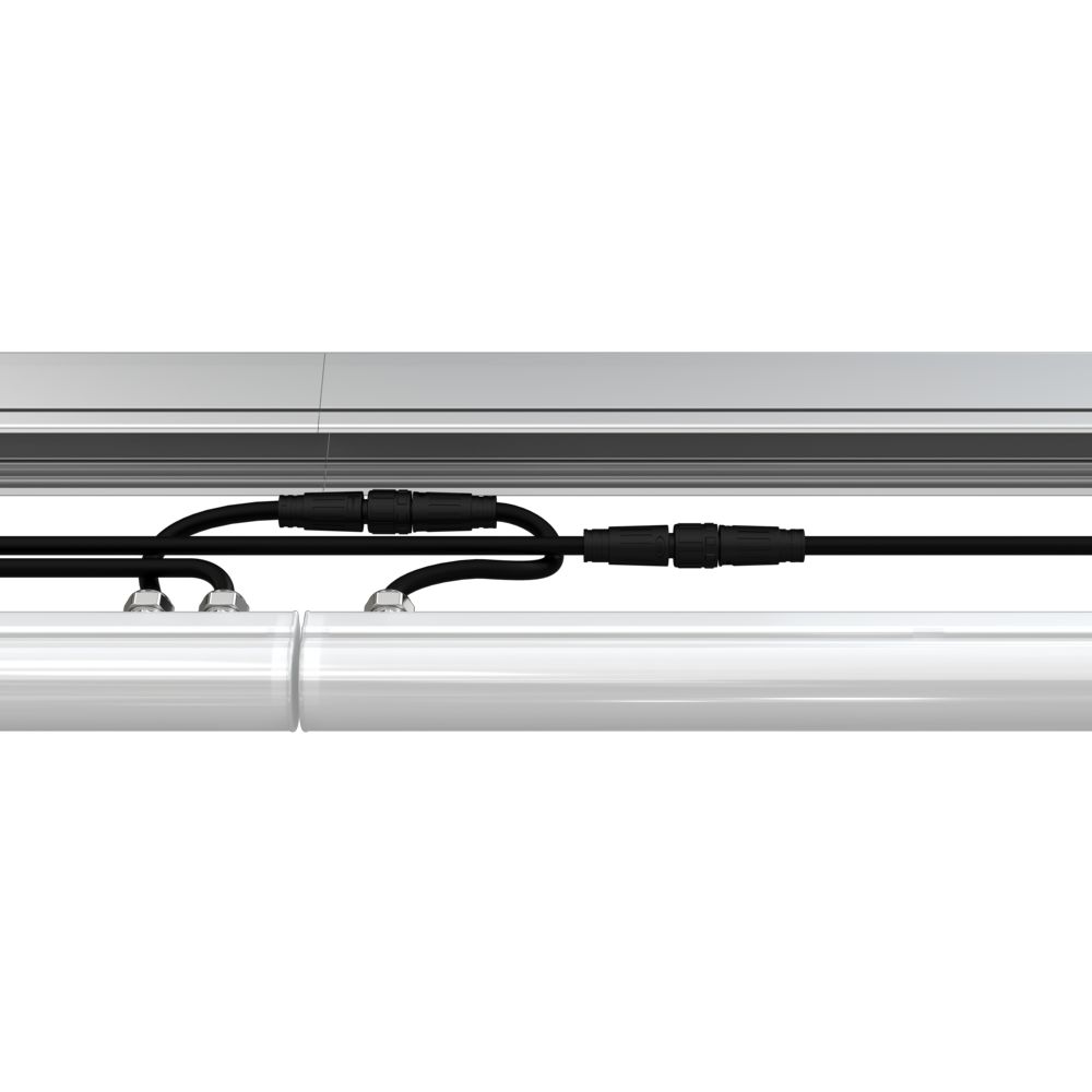 Модерн v2.0 15 870мм (18Вт/м) 24В DC 7 пикс. RGBW DMX CRI80 5000К Опал (Профиль, козырек, транзитное штепсельное соединение)