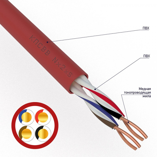 КПСВВ 2x2x0,50 мм2  кабель 01-4855 REXANT