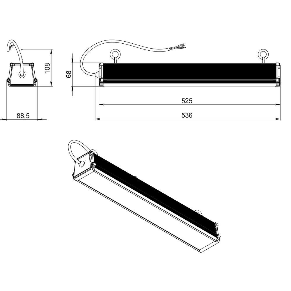 Т-Линия v2.0 50 500мм Оптик Склад 3000К 30×50°