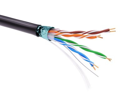 Информационный кабель экранированный F/UTP 4х2 CAT5E, PE, чёрный DKC (кратно 305)