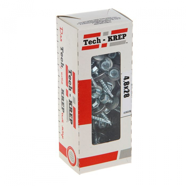 Саморез кровельный сверло оцинкованный 4,8*29(28) (60 шт) - коробка с ок. Tech-Krep