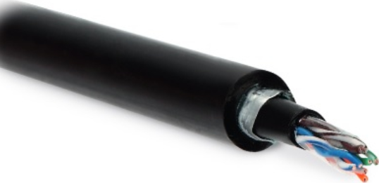 UUTP4-C5E-S24-ARM-OUT-PE/PE-BK кабель витая пара U/UTP, категория 5e, 4 пары (24 AWG), одножильный (solid), бронированный стальной лентой, внешний, PE, -40градC – +60градC, черный Hyperline
