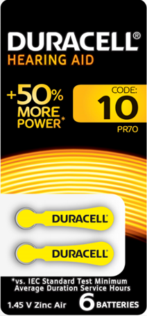 Элемент питания DURACELL ZA10-6BL слуховые (кратно 6)