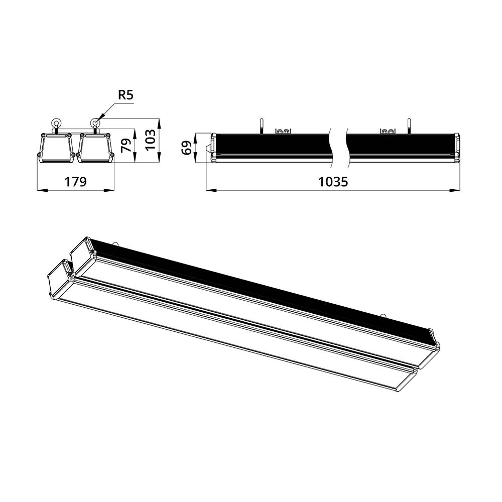 Т-Линия v2.0 200 ×2 1000мм 5000К Призматический