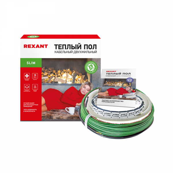 Теплый пол REXANT Slim RNB -21-370 (370Вт/21м/ S обогрева, м2: 1,8-2,5) (двухжильный) 51-0502-3