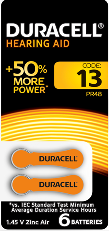 Элемент питания DURACELL ZA13-6BL слуховые (кратно 6)